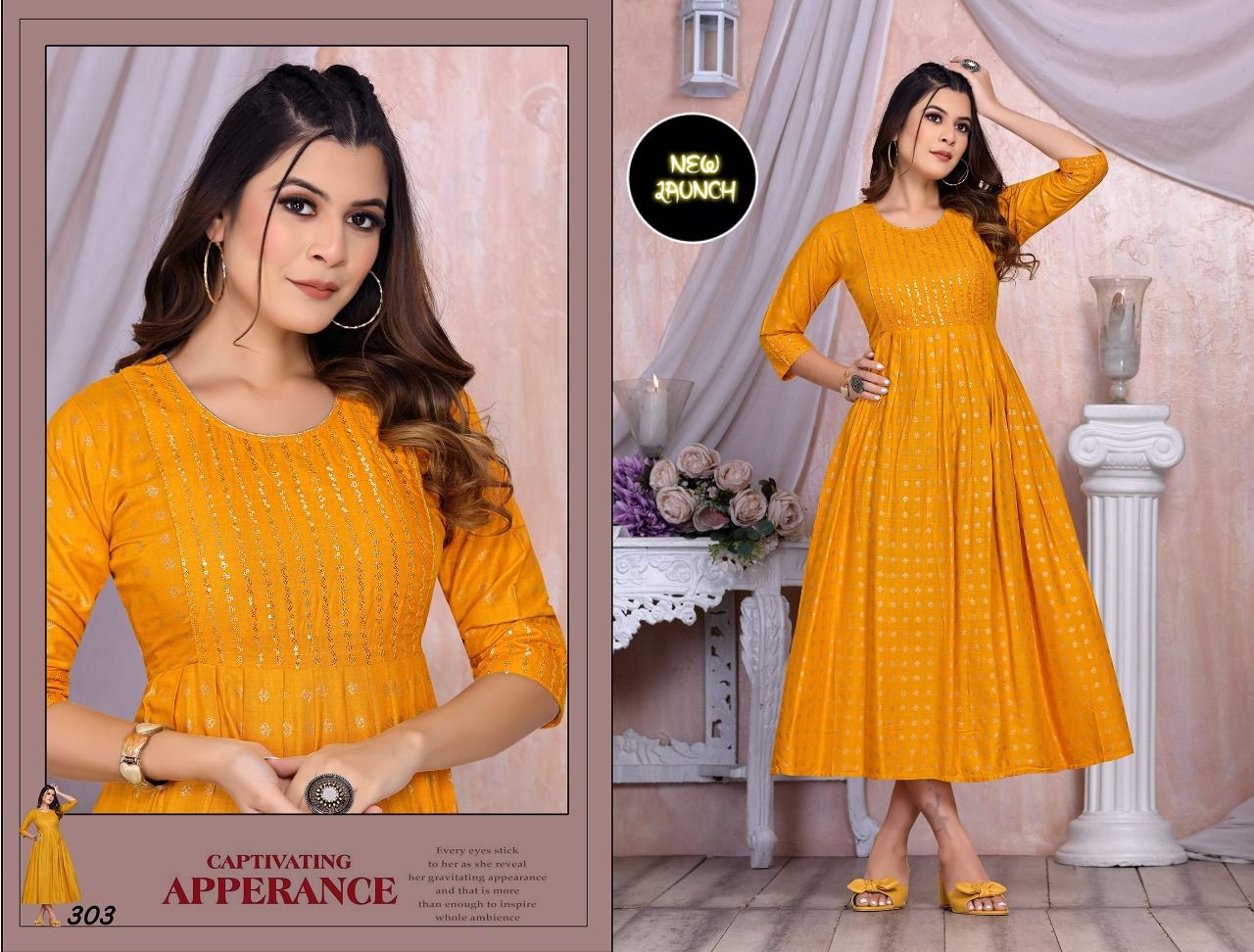 Trendy Golden Beauty 2 Festive Wear Wholesale Kurti Collection